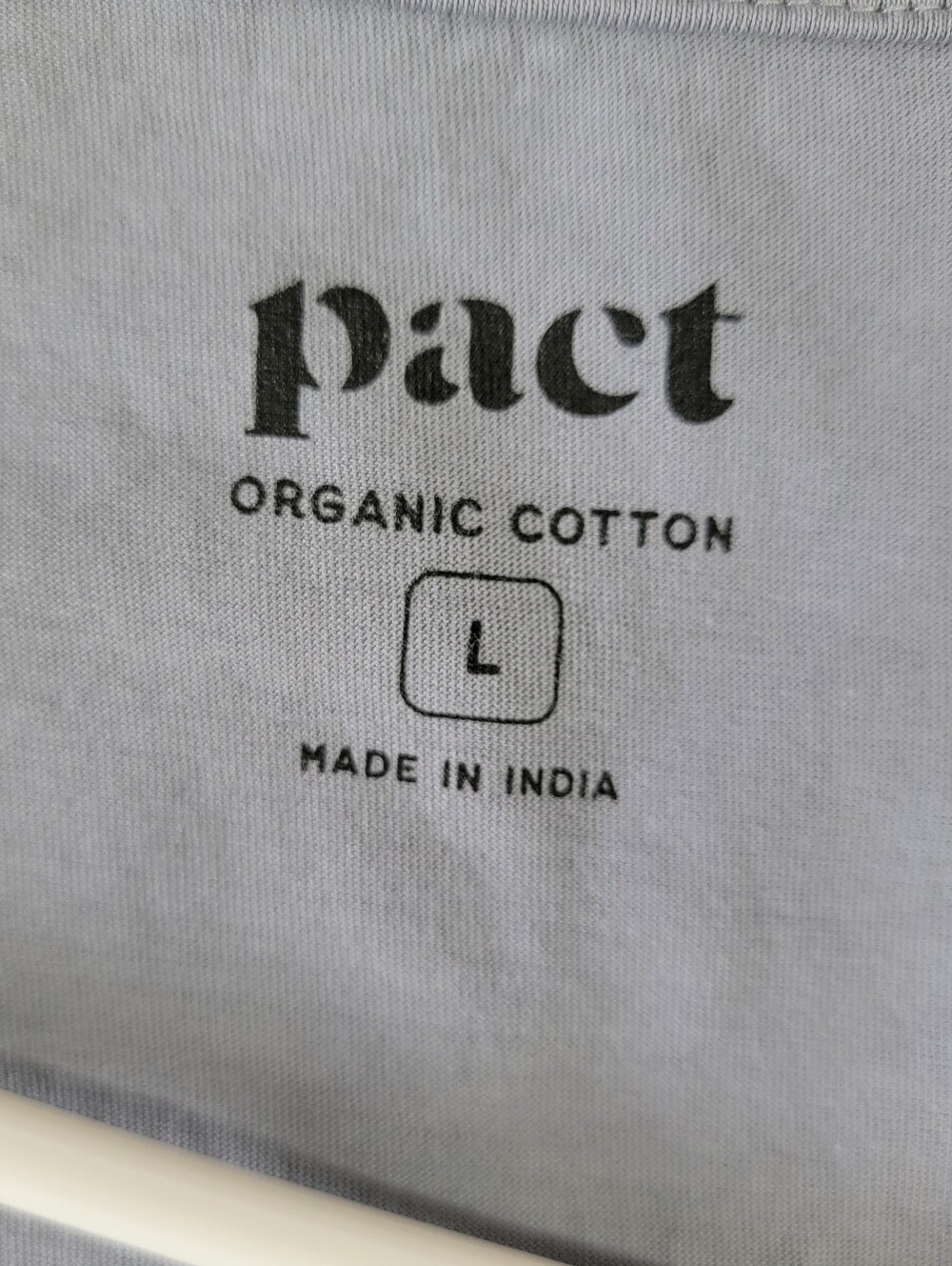 Pact Softspun Tank Dress Organic Cotton Large Gray V Neck Minimalist Comfortable - Picture 8 of 11